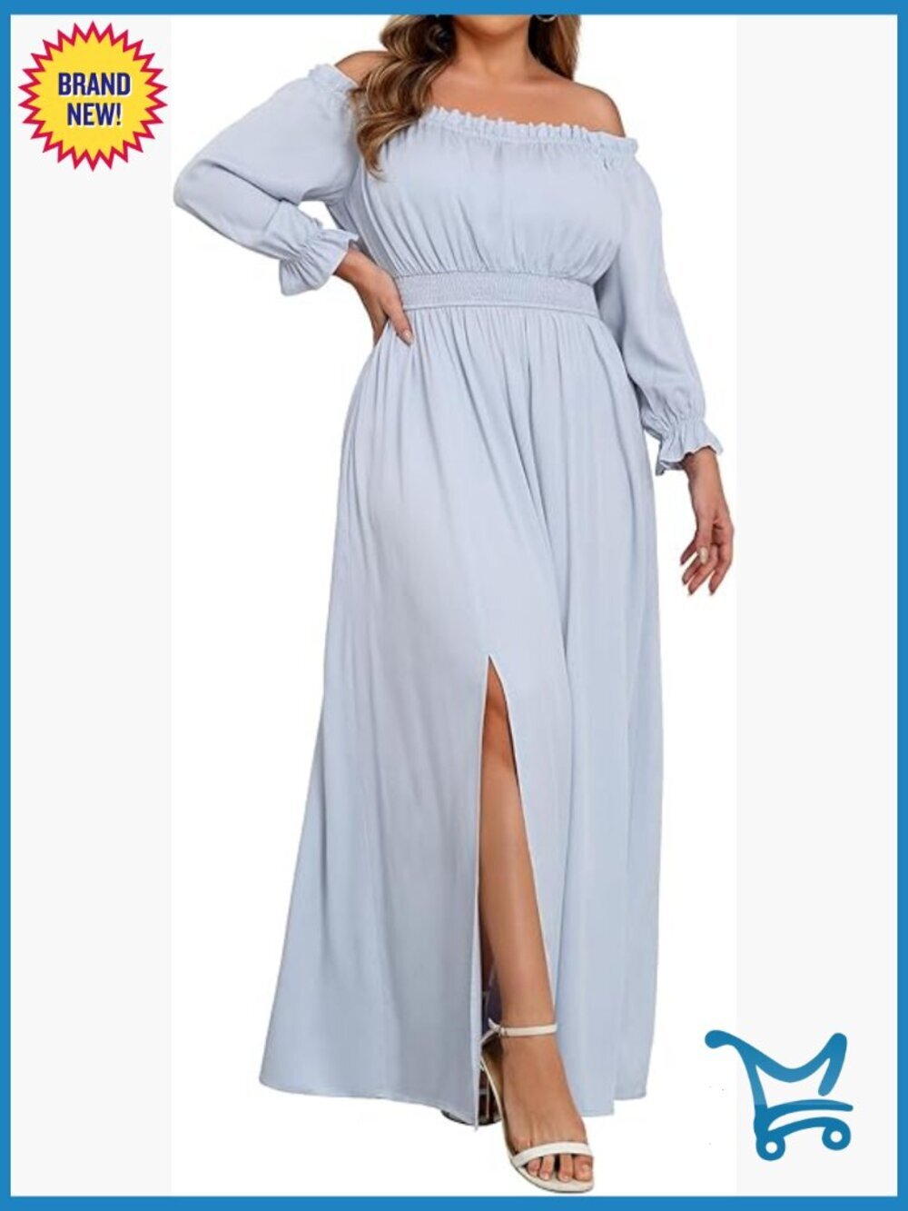 Off The Shoulder Boho Smocked Waist Maxi Dress With Pockets